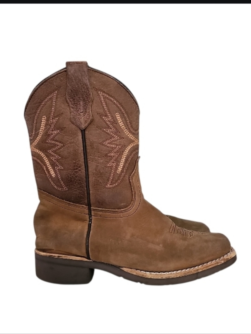 J.B. Dillon Kids Cowboy Boots Brown Leather Western Rodeo Child Size 13 Unisex